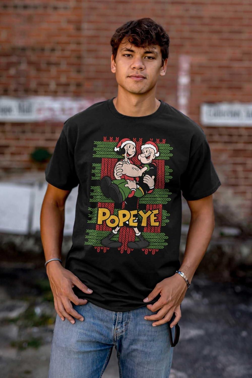 imagePopeye Olive OYL Ugly Christmas Graphic T Shirt Men or WomenBlack