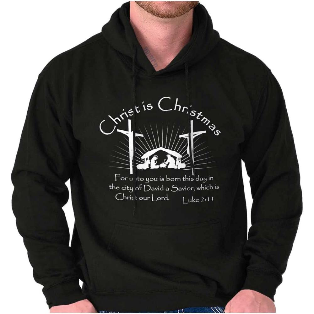 imageBrisco Brands Christ is Christmas Christian Hoodie Sweatshirt Women MenBlack