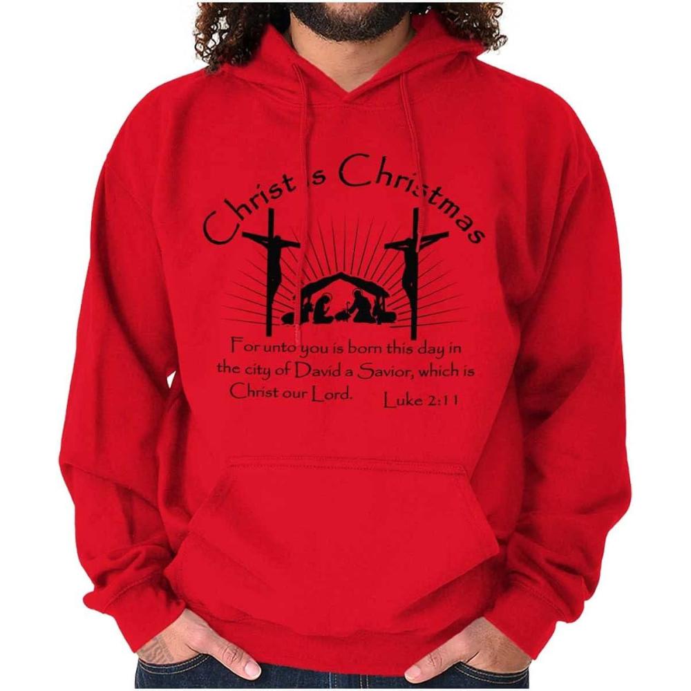 imageBrisco Brands Christ is Christmas Christian Hoodie Sweatshirt Women MenRed