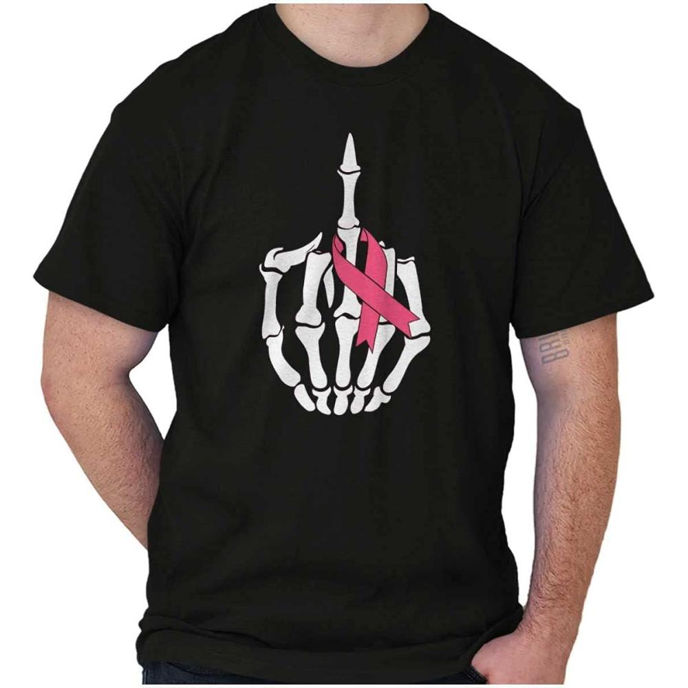 imageBrisco Brands F Cancer BCA Middle Finger Ribbon Womens Graphic T Shirt TeesBlack