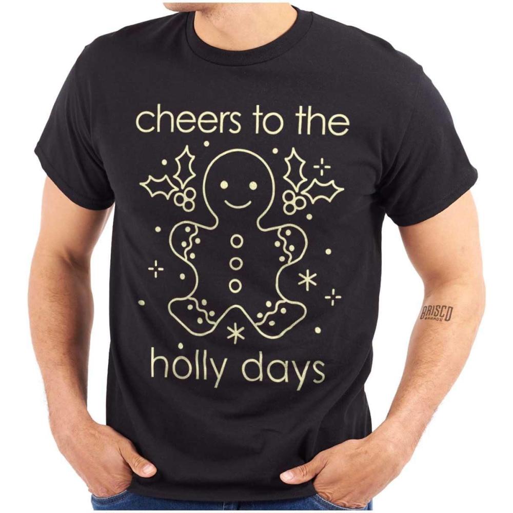 imageChristmas Cheers to The Holly Days Graphic T Shirt Men or WomenBlack