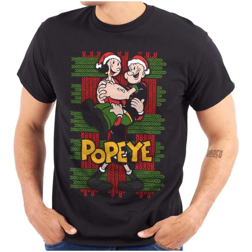 imagePopeye Olive OYL Ugly Christmas Graphic T Shirt Men or WomenBlack