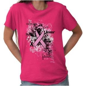 Breast Cancer Awareness Admire Honor Ribbon Support Gift Ideas T-Shirt,Heliconia,Large