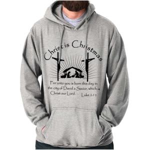 Brisco Brands Christ is Christmas Christian Hoodie Sweatshirt Women Men(Sport Grey)