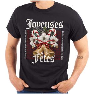 Christmas Bells Joyeuse’s Fetes Graphic T Shirt Men or Women(Black)