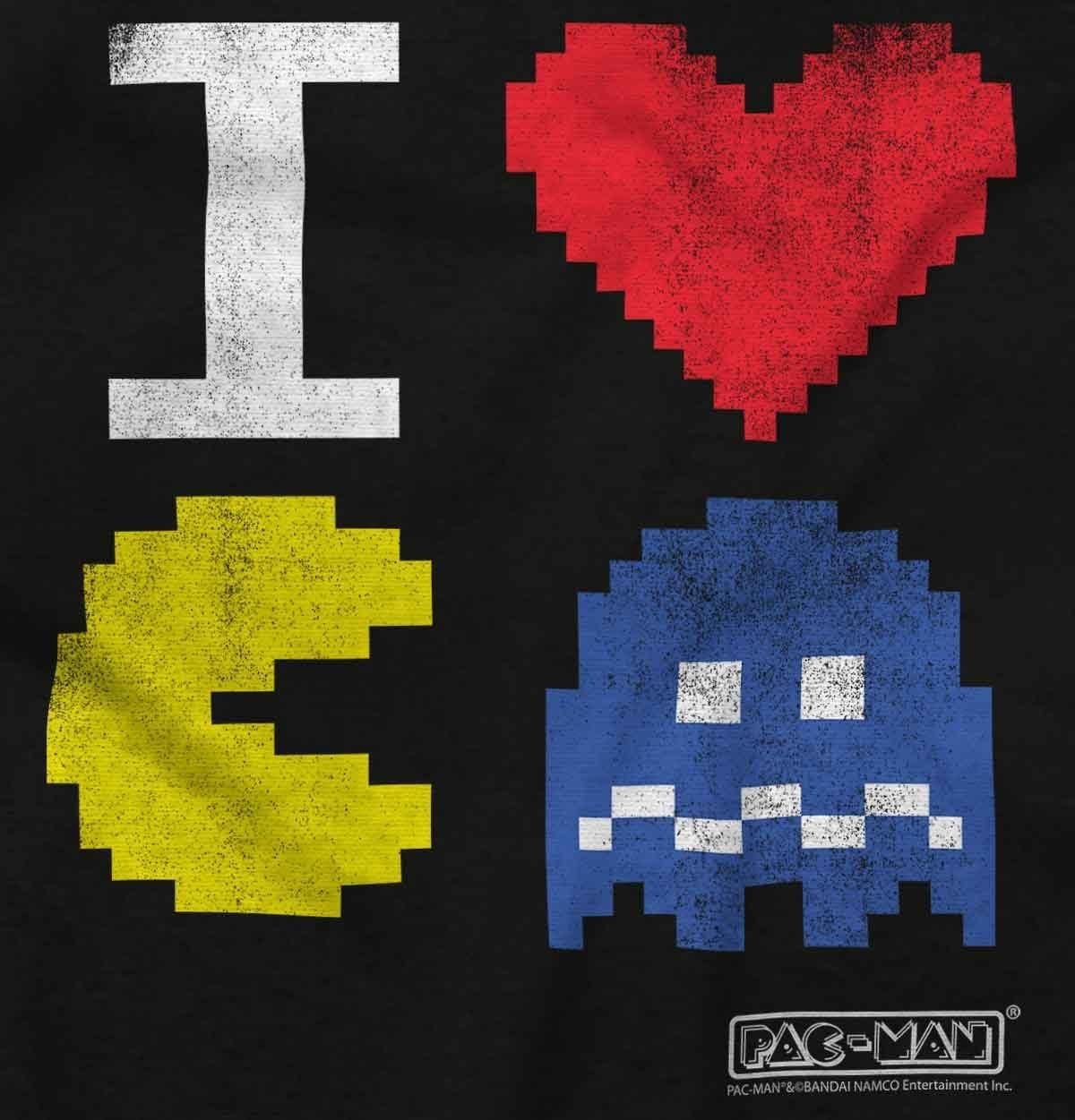 imageBrisco Brands Pixelized Retro Game I Heart PACMAN Hoodie Sweatshirt Women MenBlack