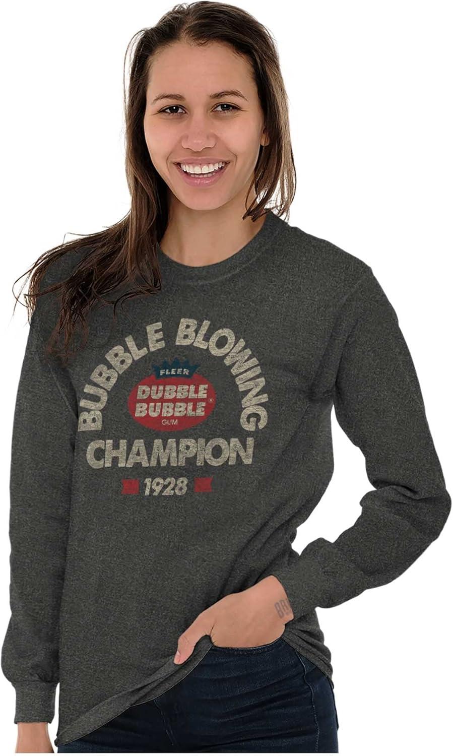 imageBubble Blowing Champion Dubble Long Sleeve Tshirt Men WomenDark Heather