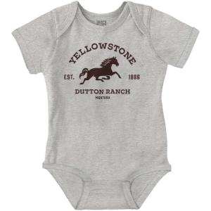 Brisco Brands Yellowstone Dutton Ranch Horse Baby Romper Boys or Girls(Heather)