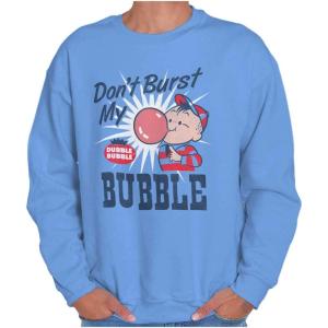 Dont Burst My Dubble Bubble 80s Candy Sweatshirt for Men or Women(Carolina Blue)