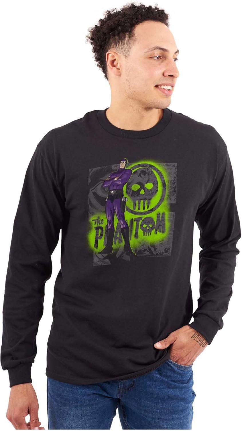 imageBrisco Brands The Phantom Skull Cave Comic Book Long Sleeve Tshirt Men WomenBlack
