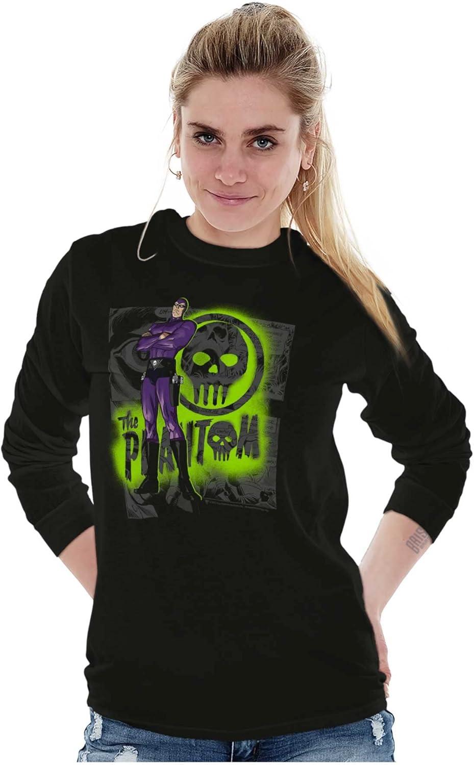 imageBrisco Brands The Phantom Skull Cave Comic Book Long Sleeve Tshirt Men WomenBlack