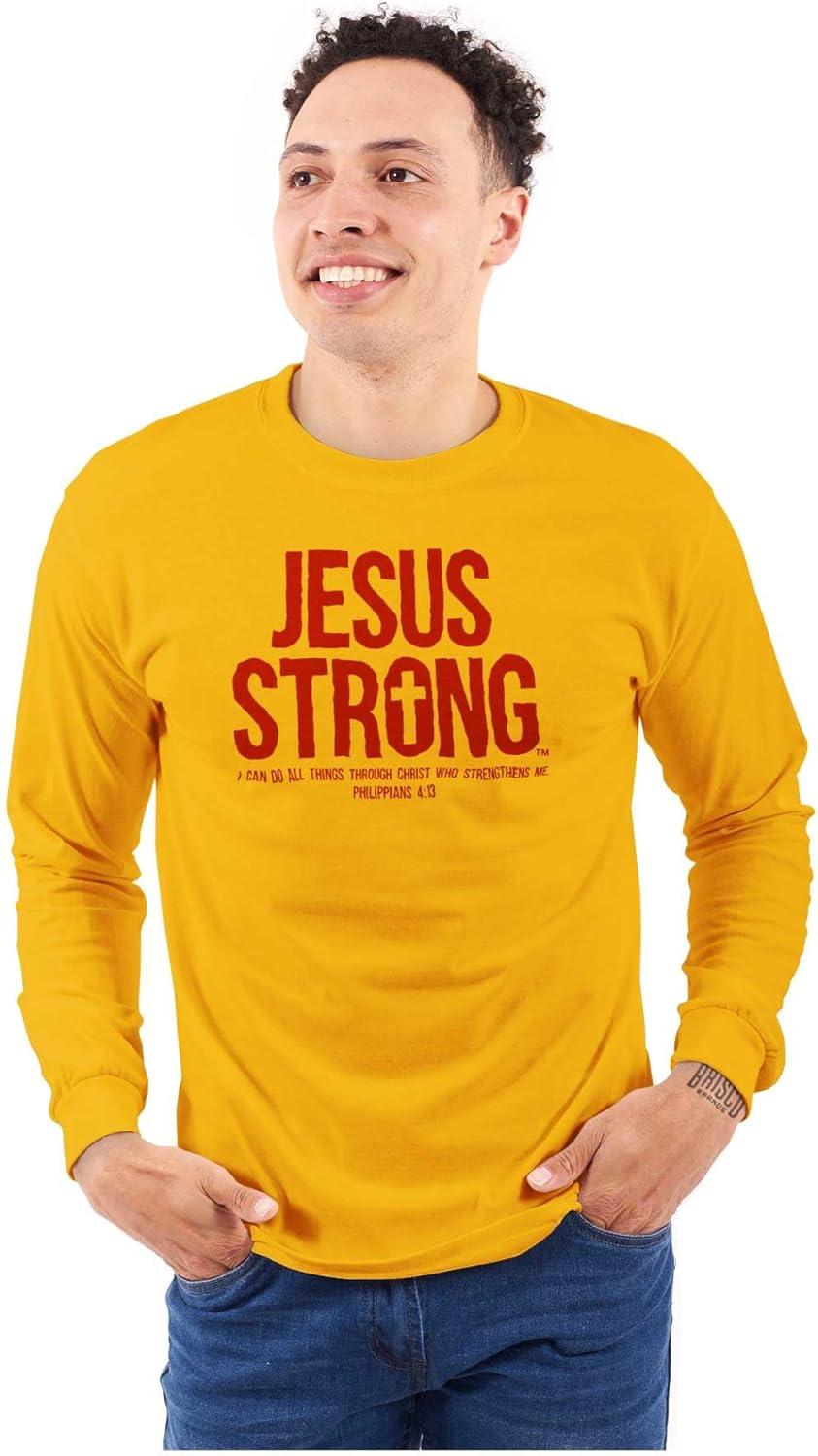 imageJesus Strong Philippians 413 Bible Long Sleeve TShirt Men Women Gold