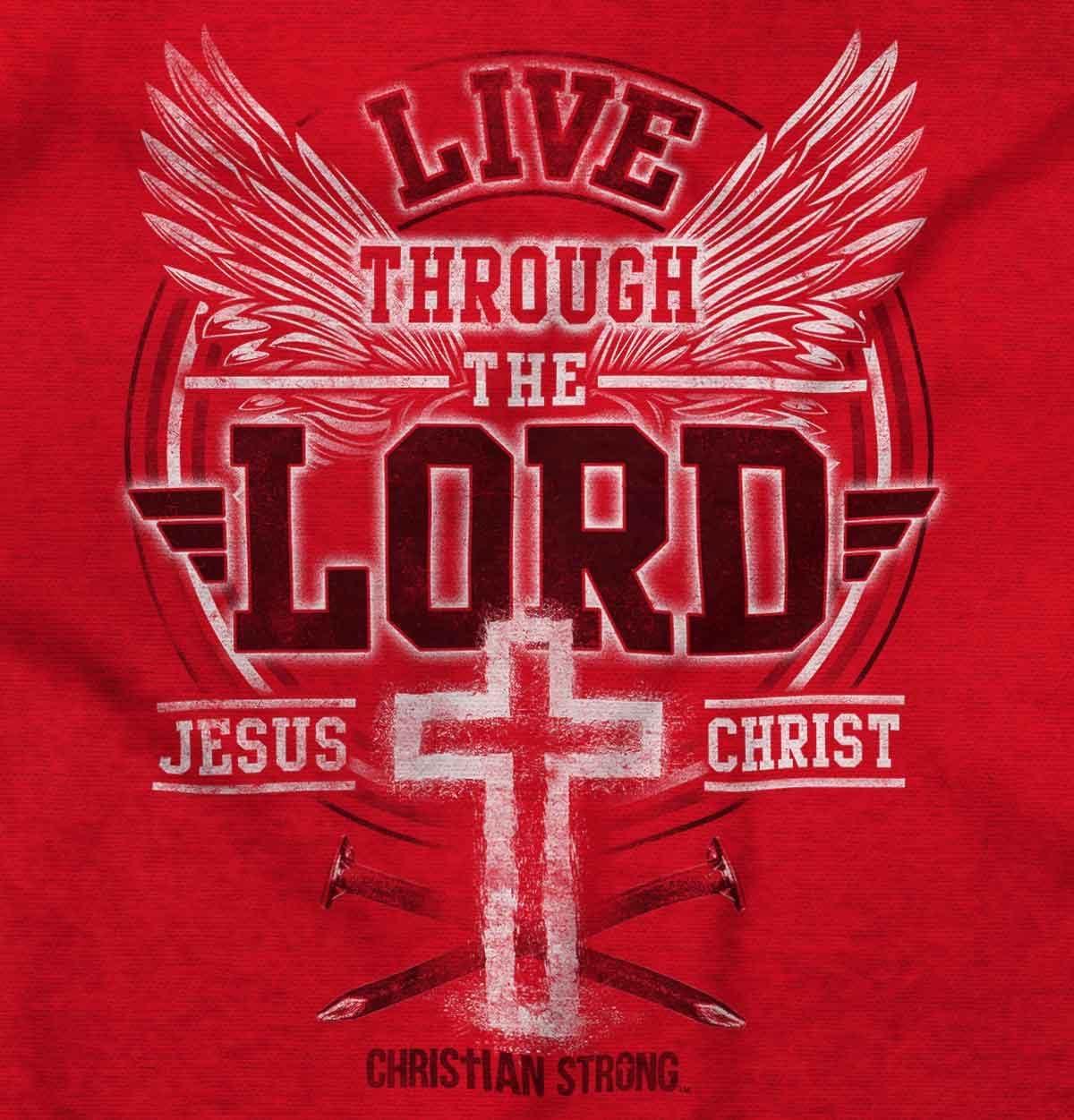 imageLive Through the Lord Jesus Christ Hoodie Sweatshirt Women MenRed