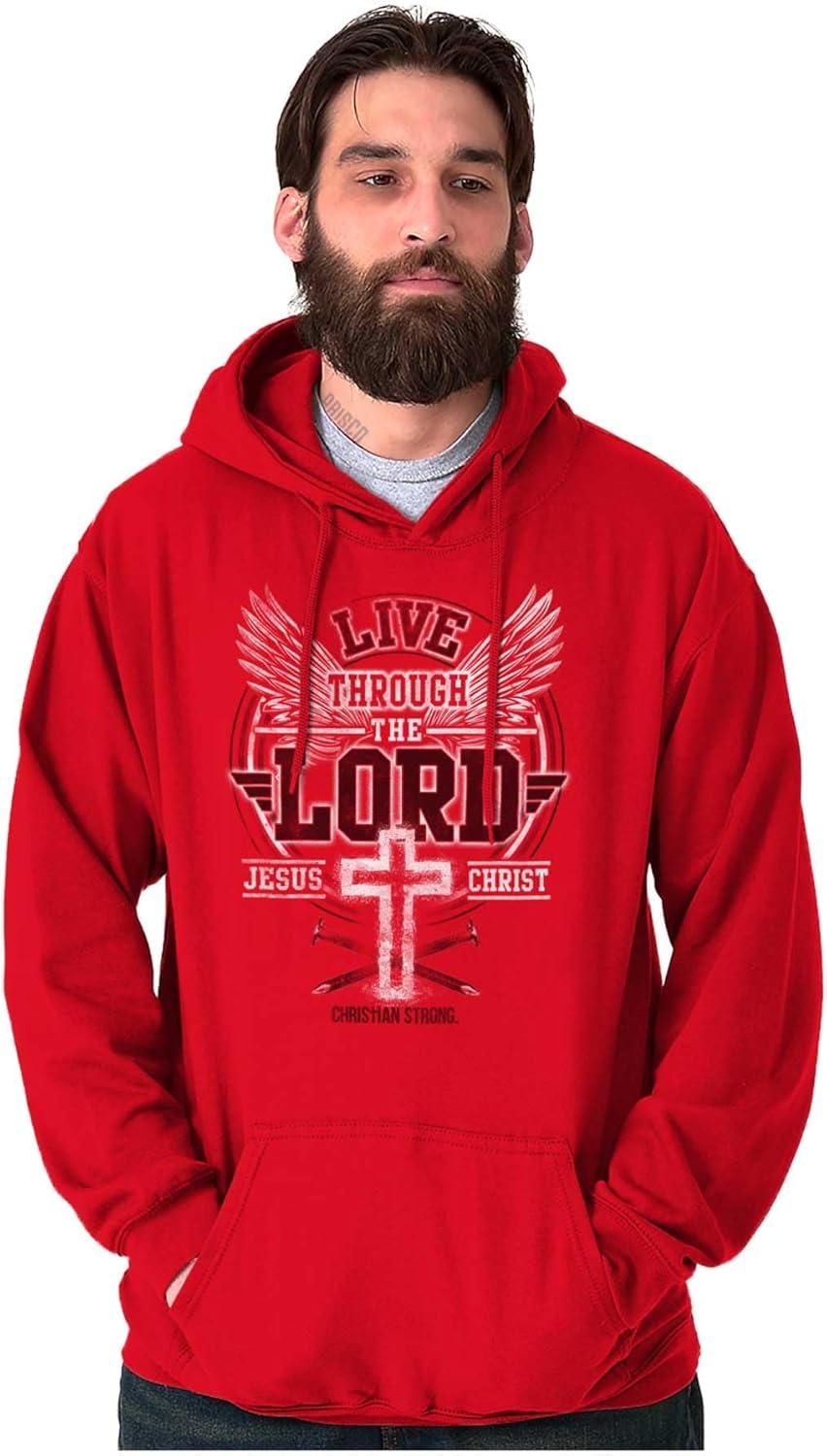 imageLive Through the Lord Jesus Christ Hoodie Sweatshirt Women MenRed