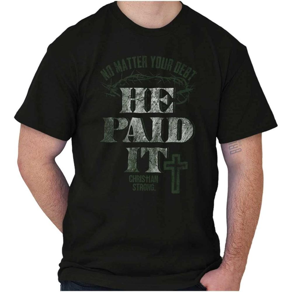 imageJesus Your Debt He Paid It Christian Mens Graphic T Shirt TeesBlack