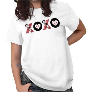 Betty Boop Kisses and Hugs XO Cute Womens Graphic T Shirt Tees(White)
