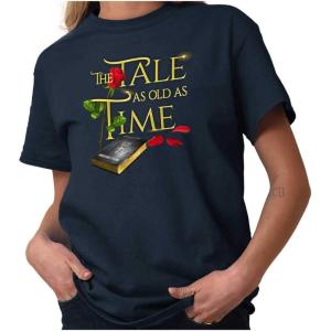 Bible Tale Old As Time Rose Faith Womens Graphic T Shirt Tees(Navy)
