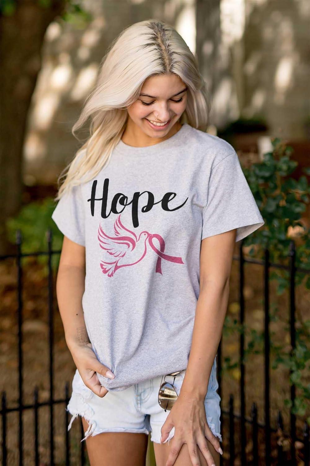 imageBreast Cancer Awareness Hope Dove Womens Graphic T Shirt TeesSport Grey