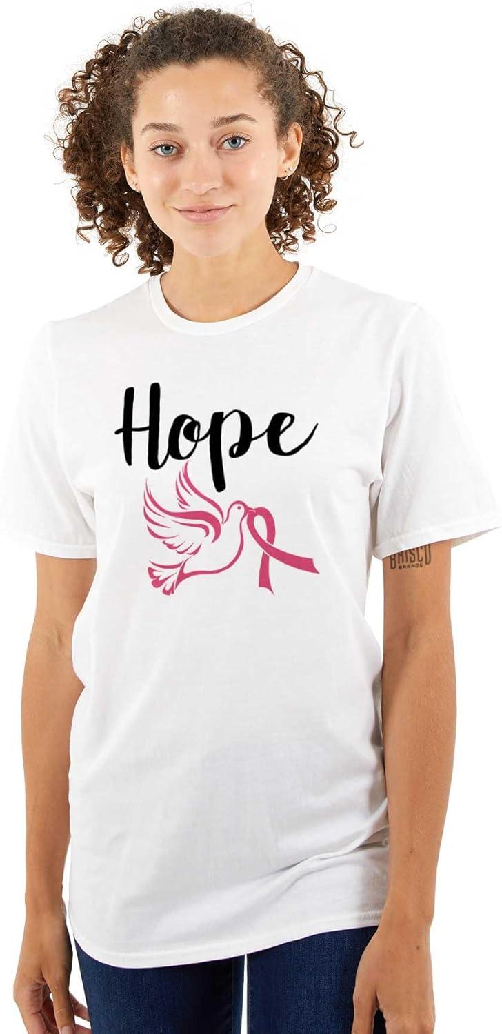 imageBreast Cancer Awareness Hope Dove Womens Graphic T Shirt TeesWhite