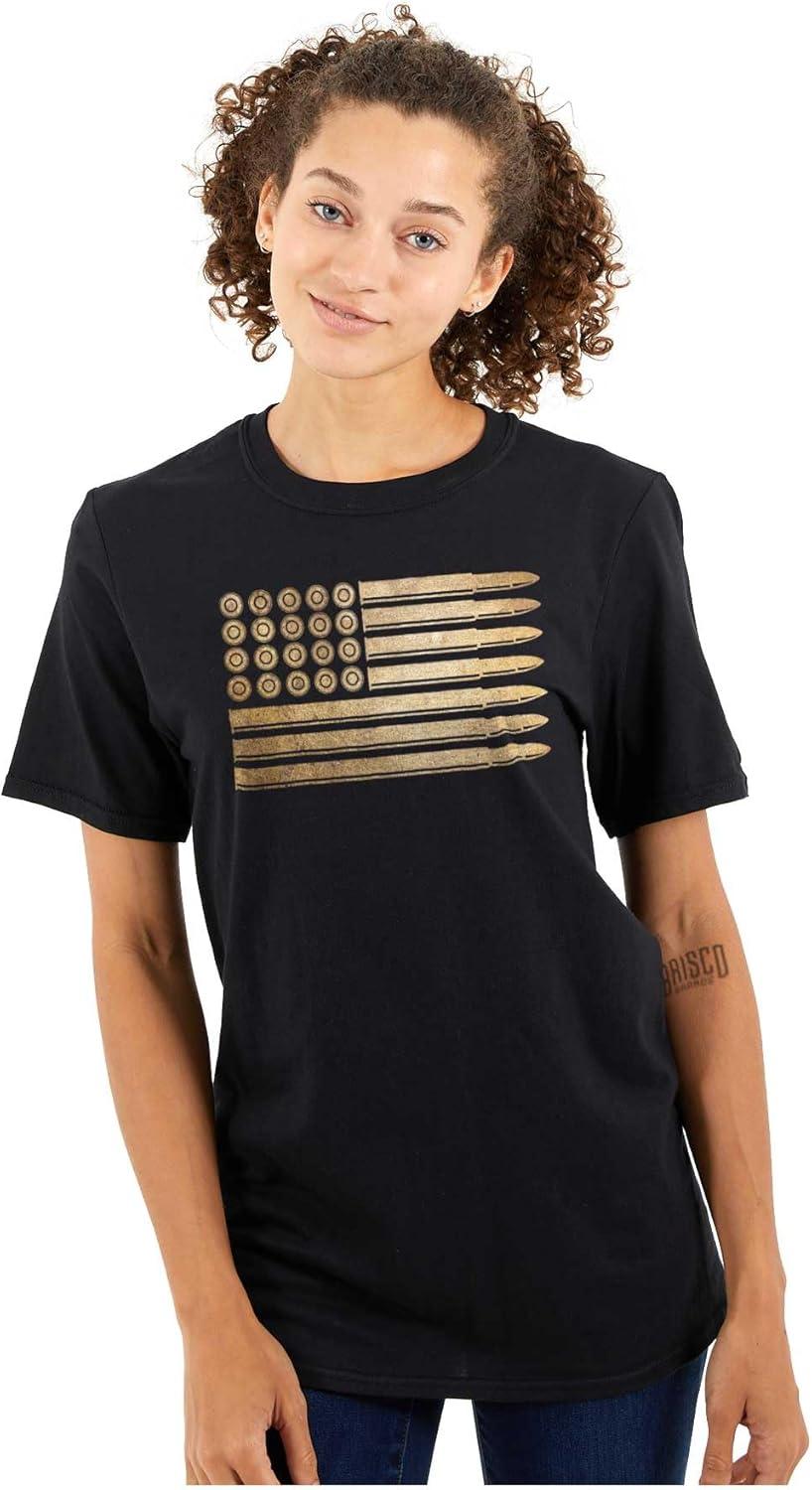 imageBrisco Brands Ammo Bullet 2nd Amendment Flag Graphic T Shirt Men or WomenBlack