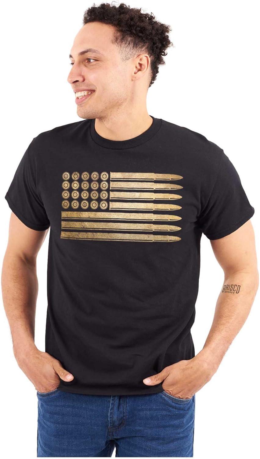 imageBrisco Brands Ammo Bullet 2nd Amendment Flag Graphic T Shirt Men or WomenBlack