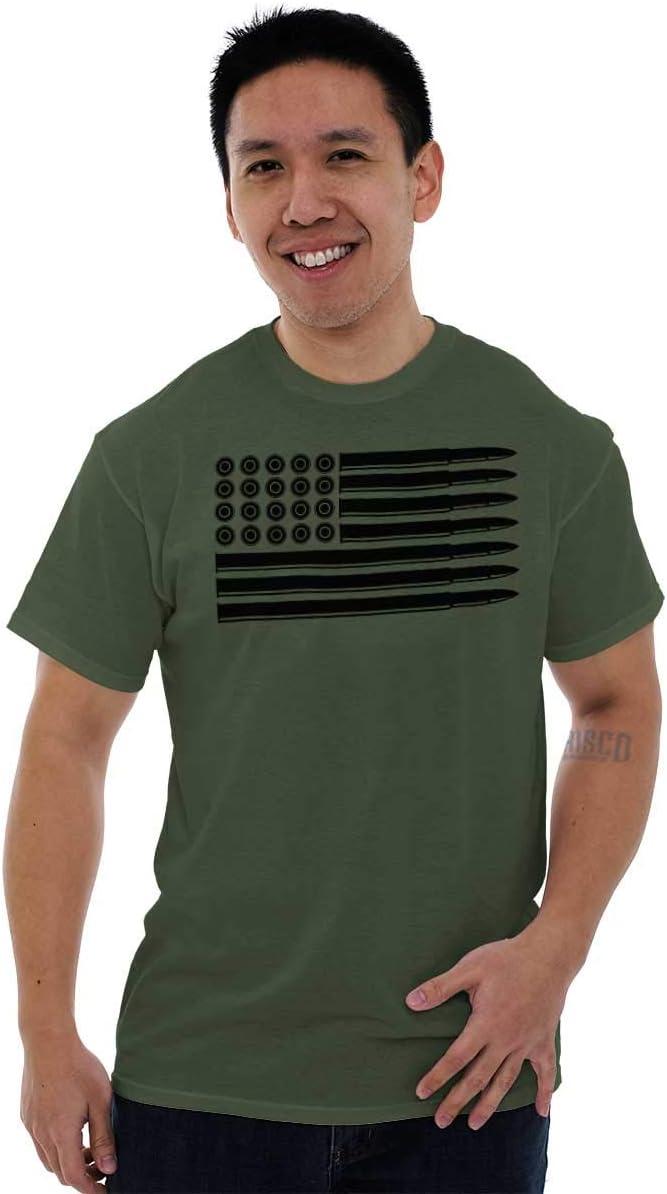 imageBrisco Brands Ammo Bullet 2nd Amendment Flag Graphic T Shirt Men or WomenMilitary Green Black Flag