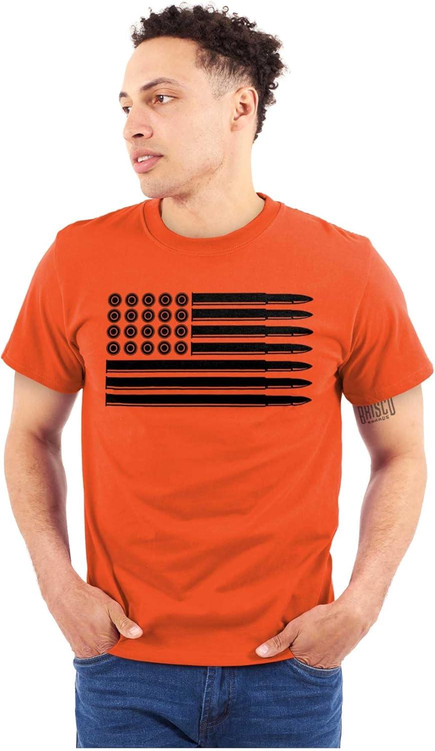 imageBrisco Brands Ammo Bullet 2nd Amendment Flag Graphic T Shirt Men or WomenSand Black Flag