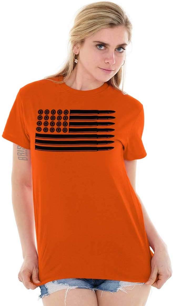 imageBrisco Brands Ammo Bullet 2nd Amendment Flag Graphic T Shirt Men or WomenSand Black Flag