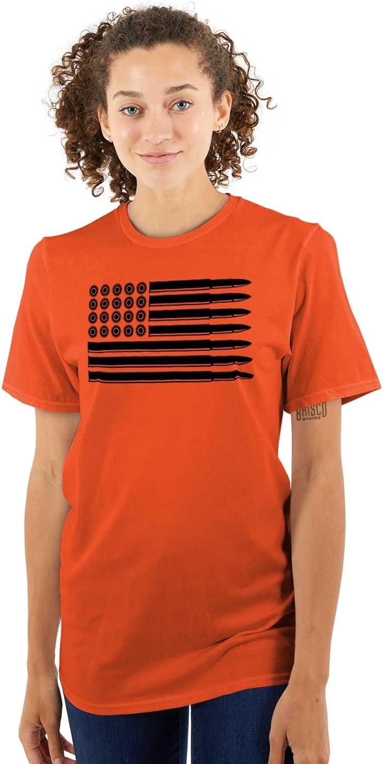 imageBrisco Brands Ammo Bullet 2nd Amendment Flag Graphic T Shirt Men or WomenSand Black Flag