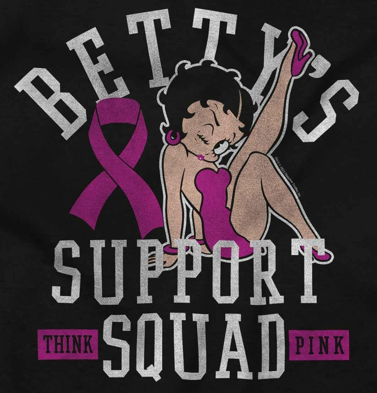 imageBrisco Brands Breast Cancer Bettys Support Squad Womens Slim Fit Graphic TeeBlack