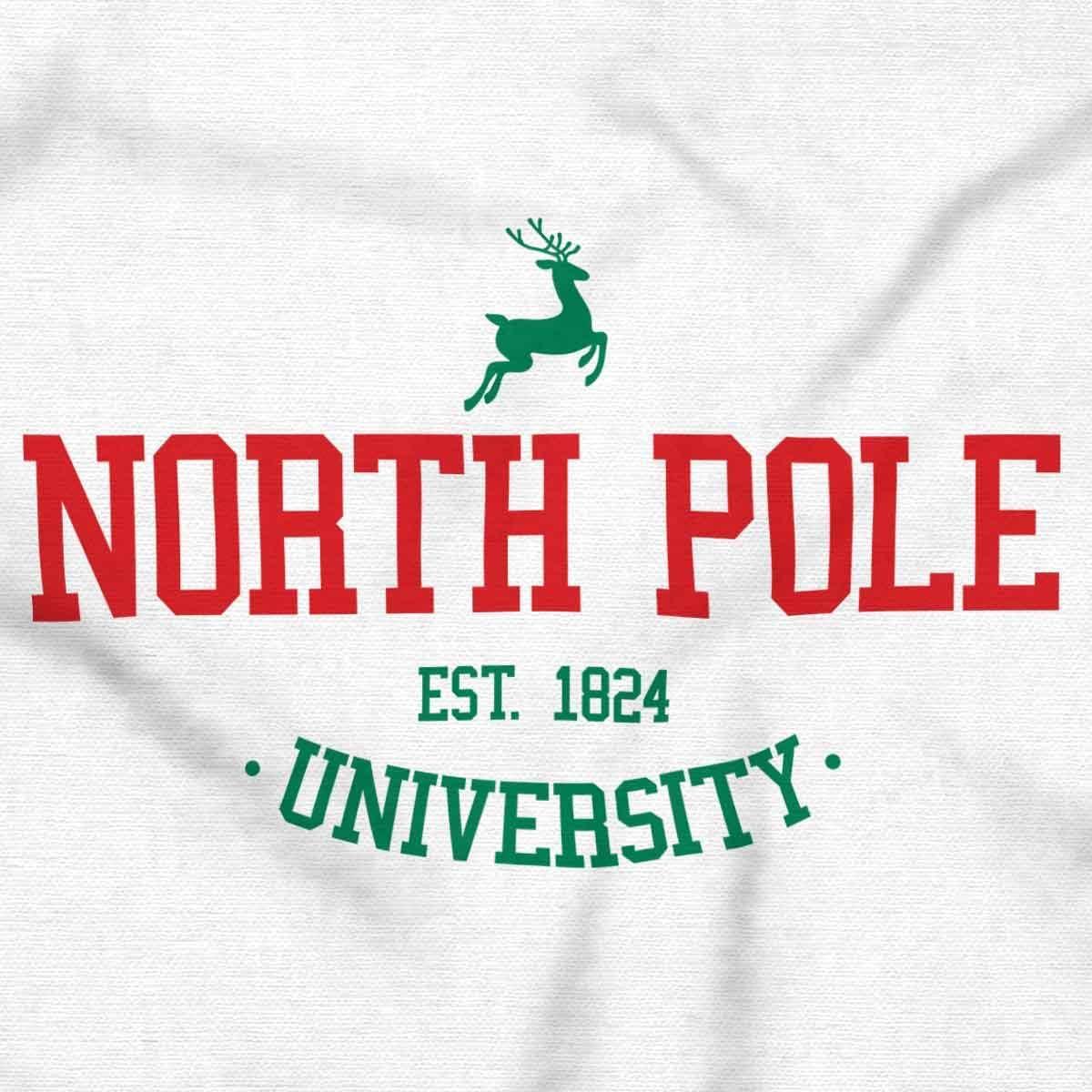 imageBrisco Brands Christmas North Pole University Sweatshirt for Men or WomenWhite