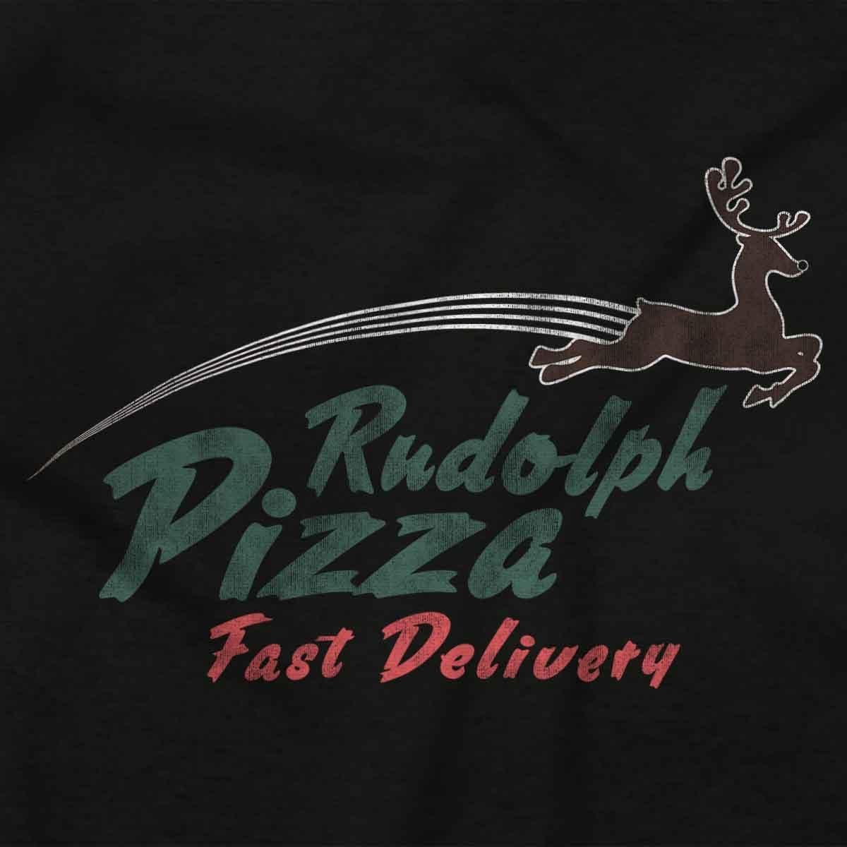 imageBrisco Brands Christmas Rudolph Pizza Delivery Baby Romper Boys or GirlsBlack