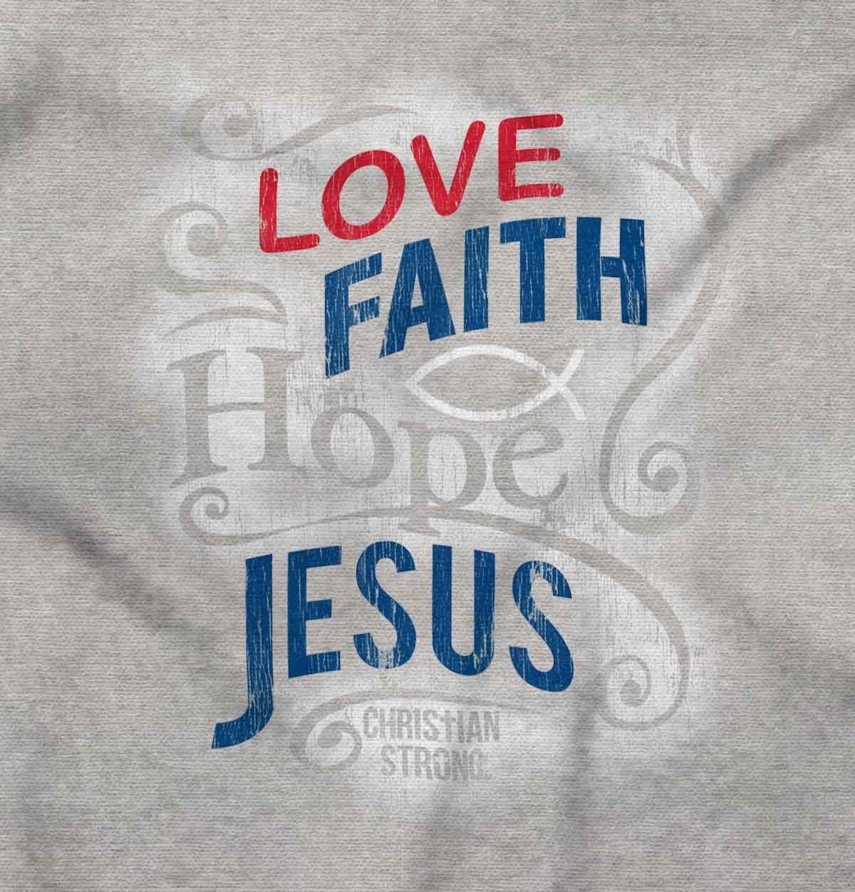 imageBrisco Brands Love Faith Hope Christian Belief Zip Up Hoodie Mens WomensSport Grey