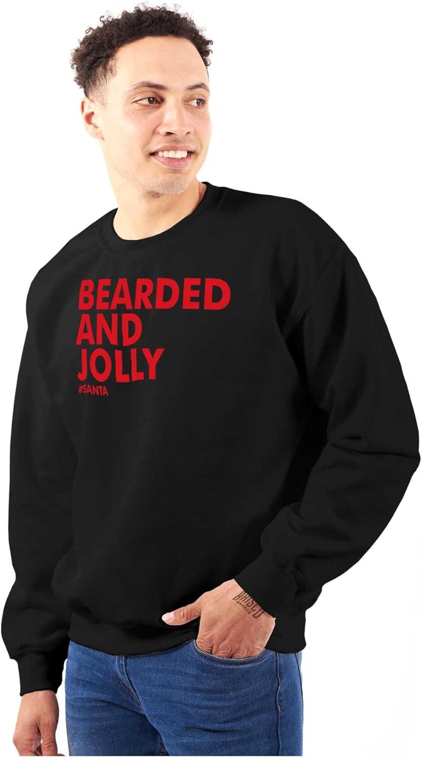 imageBrisco Brands Xmas Bearded and Jolly Hashtag Santa Mens Crewneck SweatshirtBlack