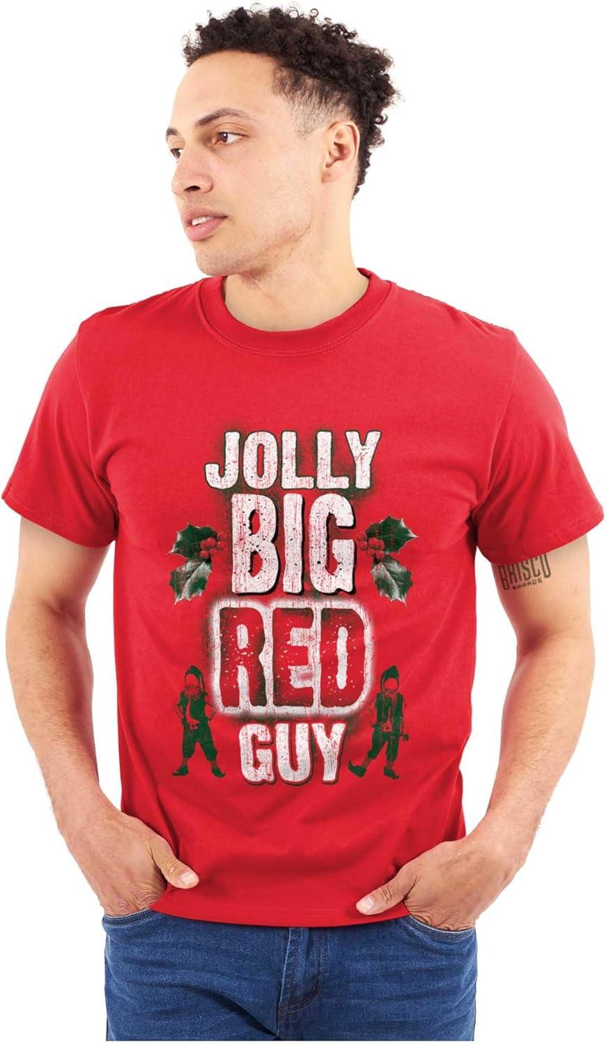 imageChristmas Jolly Big Red Guy Elves Mens Graphic T Shirt TeesRed