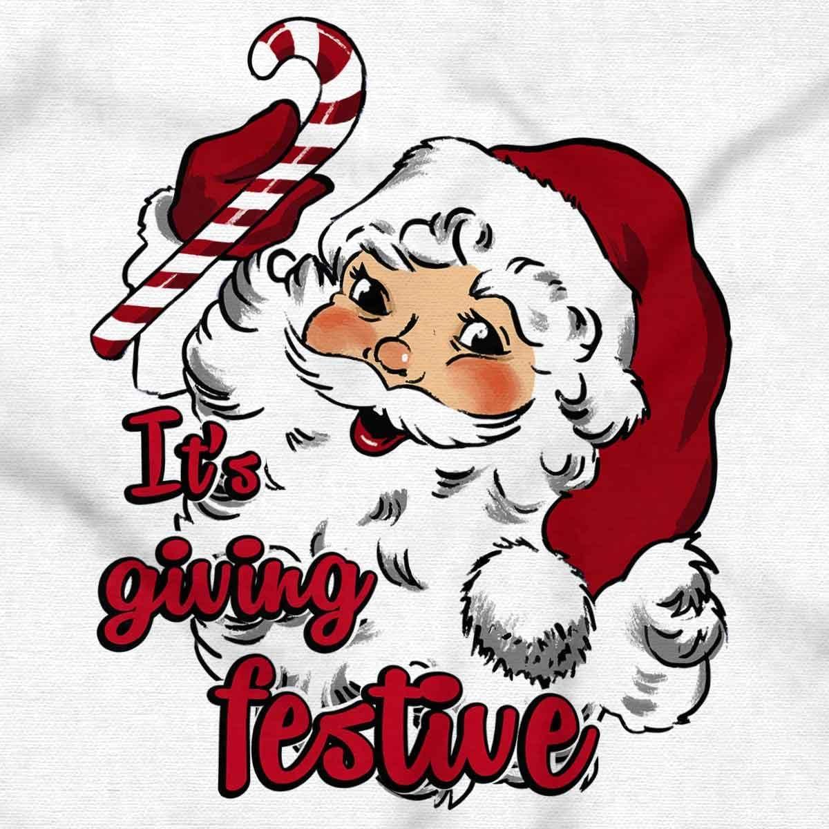 imageChristmas Santa Its Giving Festive Sweatshirt for Men or WomenWhite