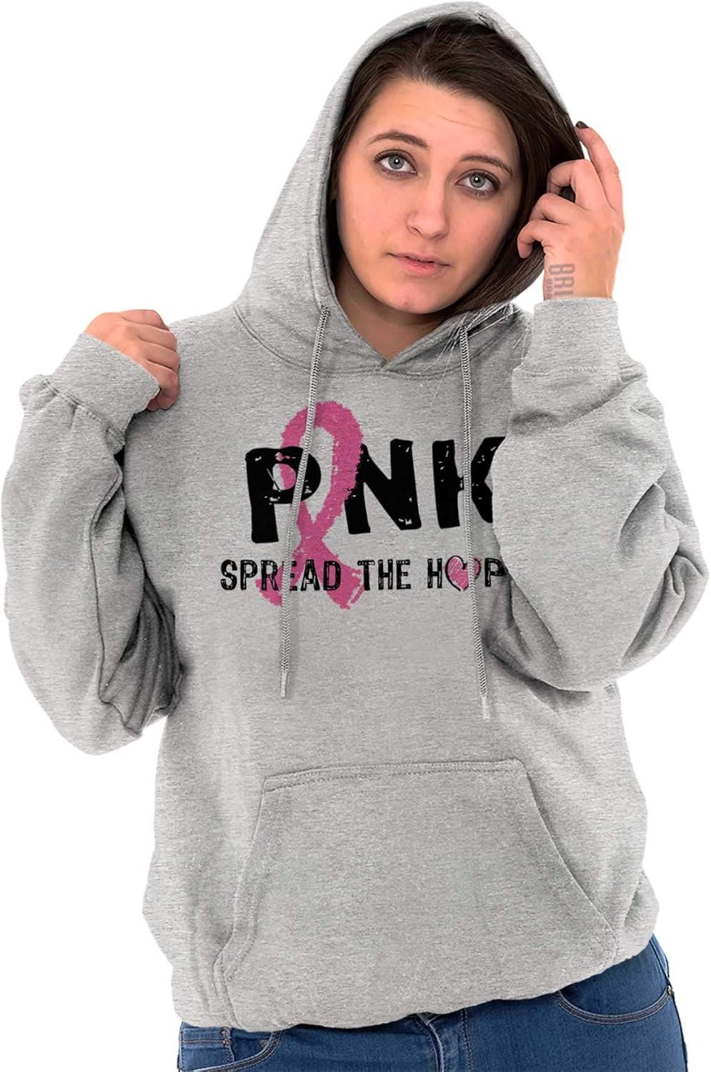 imageClassic Teaze Pink Spread The Hope Breast Cancer Hoodie Sweatshirt WomenSport Grey