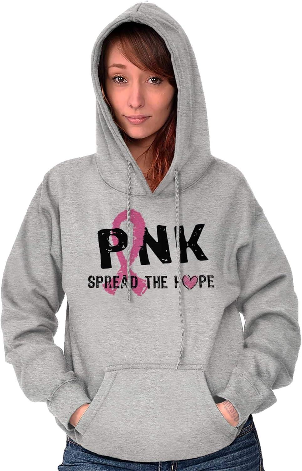 imageClassic Teaze Pink Spread The Hope Breast Cancer Hoodie Sweatshirt WomenSport Grey