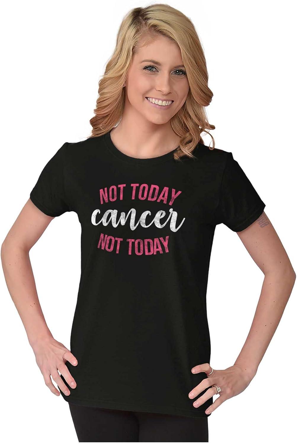 imageNot Today Breast Cancer Survivor Womens Slim Fit Graphic TeeBlack