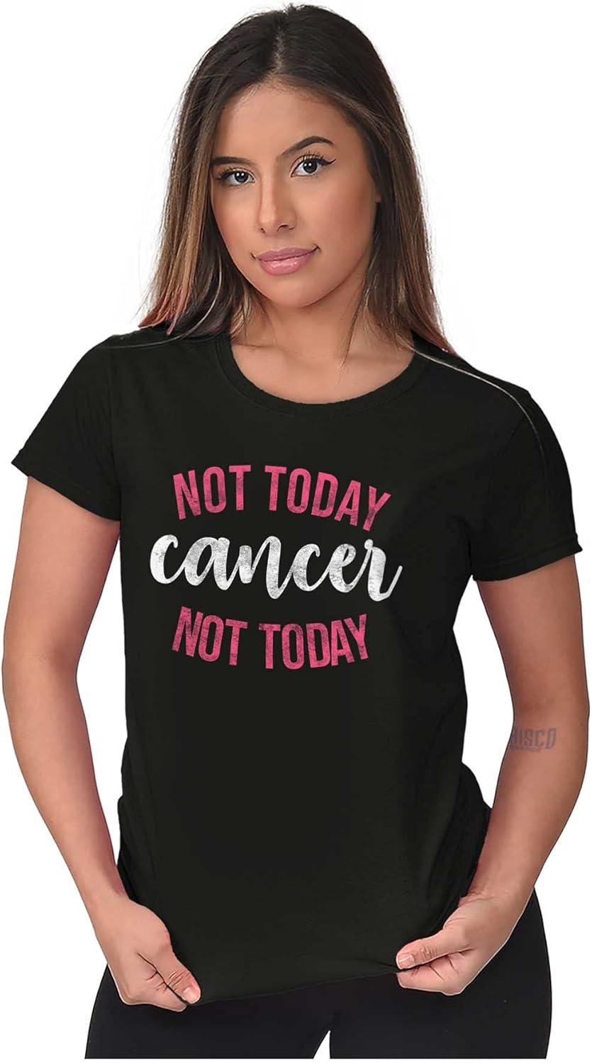 imageNot Today Breast Cancer Survivor Womens Slim Fit Graphic TeeBlack