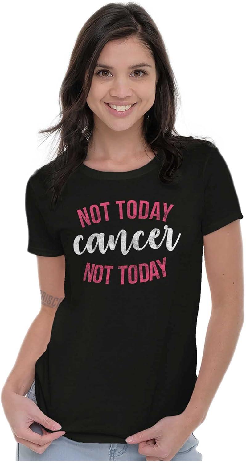 imageNot Today Breast Cancer Survivor Womens Slim Fit Graphic TeeBlack