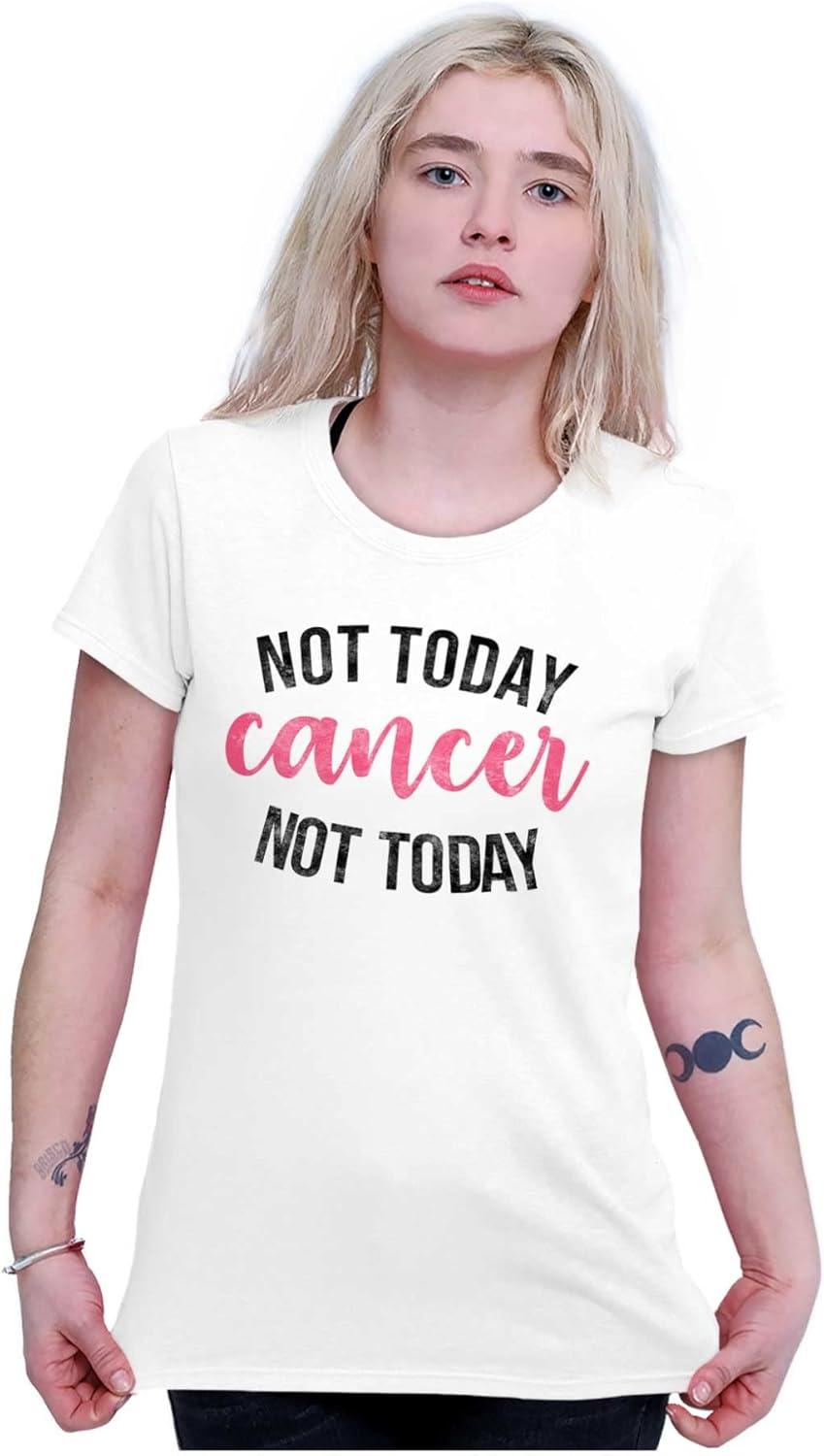imageNot Today Breast Cancer Survivor Womens Slim Fit Graphic TeeWhite