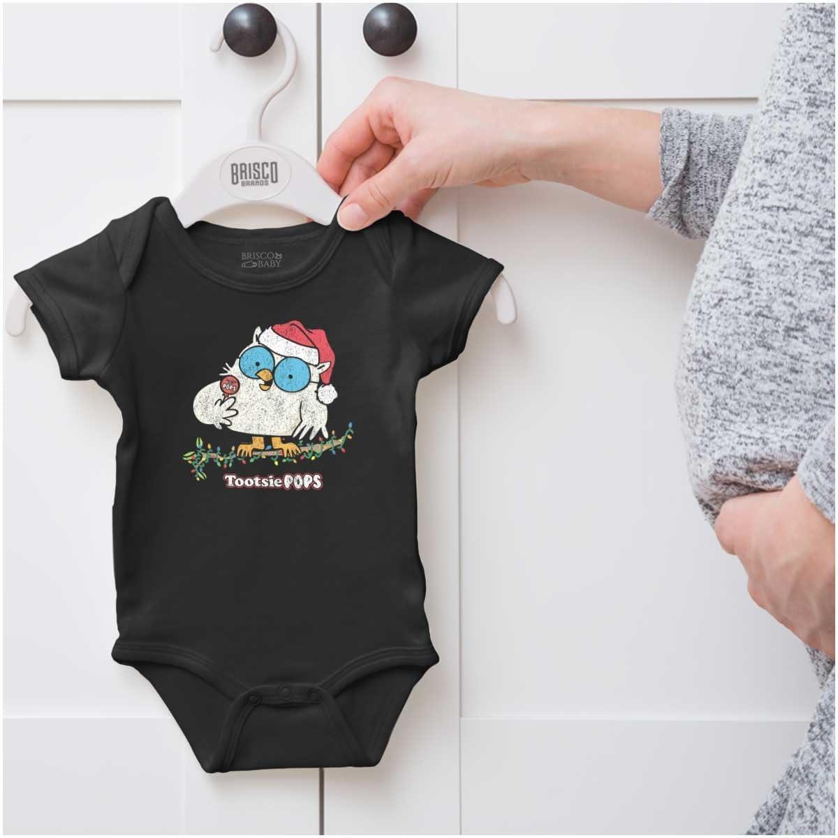 imageTootsie Mr Owl Christmas Santa Baby Romper Boys or GirlsBlack