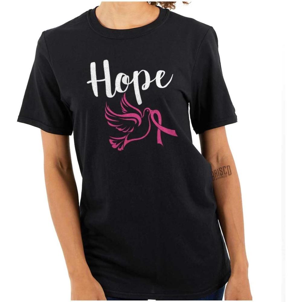imageBreast Cancer Awareness Hope Dove Womens Graphic T Shirt TeesBlack