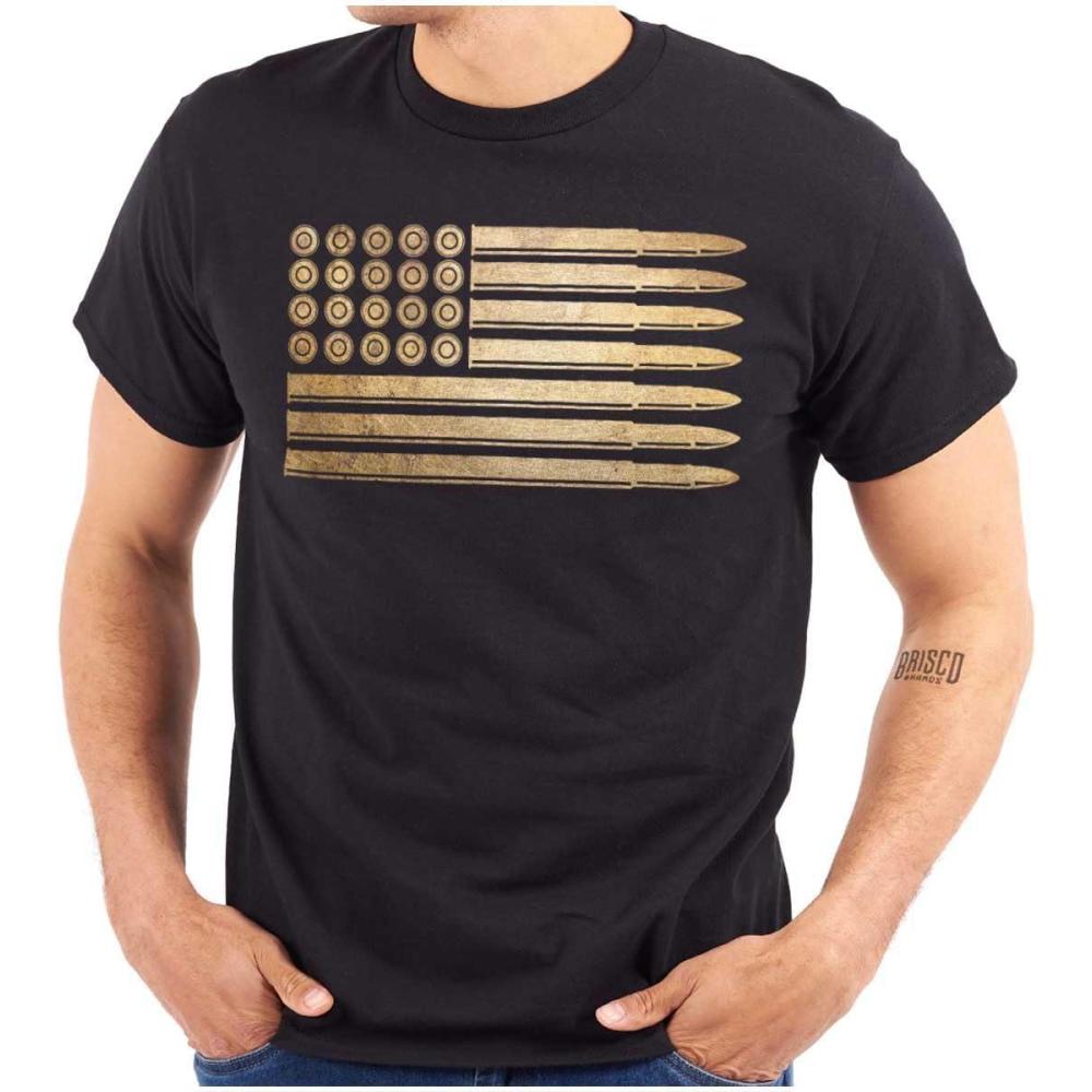 imageBrisco Brands Ammo Bullet 2nd Amendment Flag Graphic T Shirt Men or WomenBlack