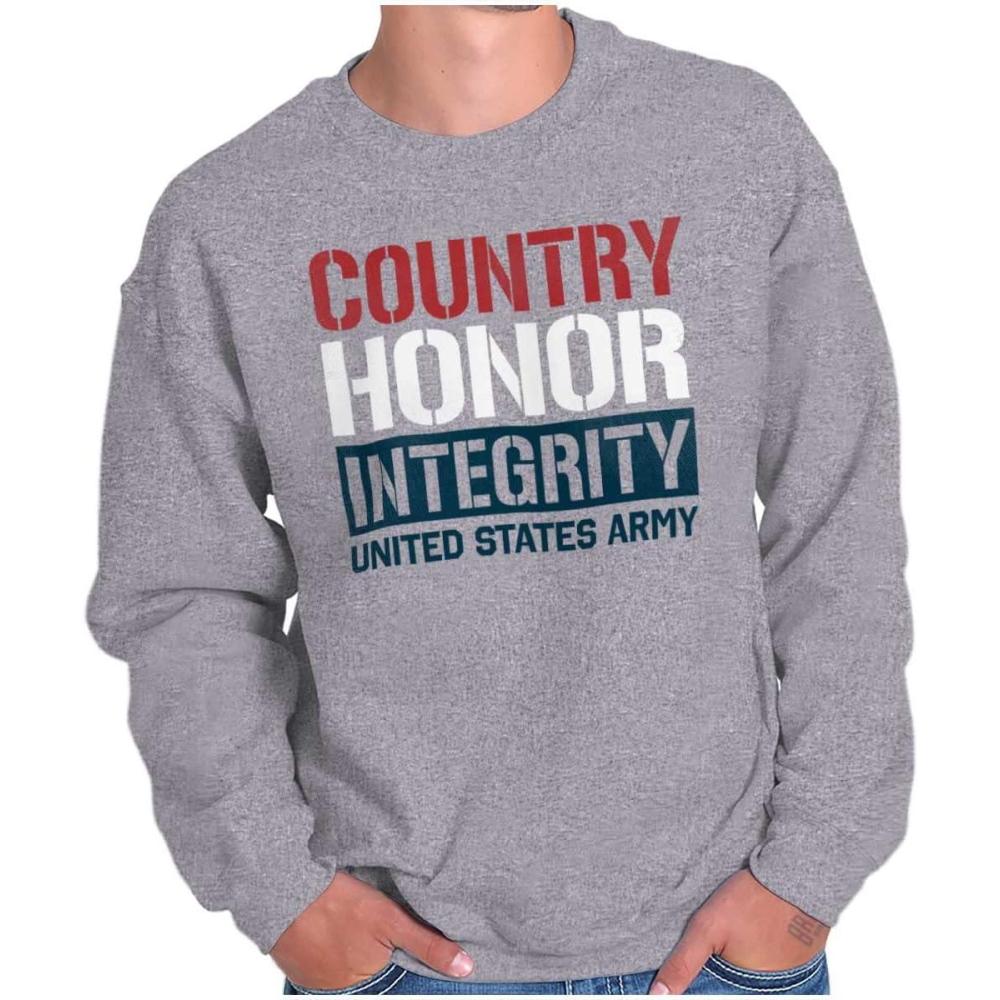 imageBrisco Brands US Army Patriotic Proud American Sweatshirt for Men or WomenSport Grey