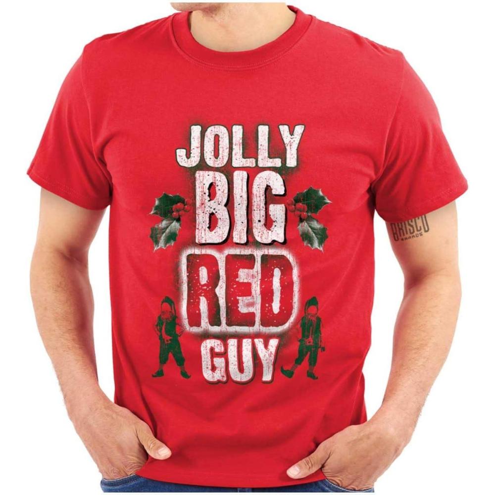 imageChristmas Jolly Big Red Guy Elves Mens Graphic T Shirt TeesRed