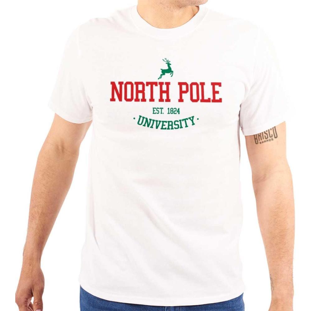 imageChristmas North Pole University Graphic T Shirt Men or WomenWhite