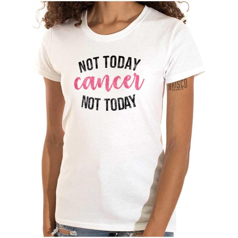 imageNot Today Breast Cancer Survivor Womens Slim Fit Graphic TeeWhite