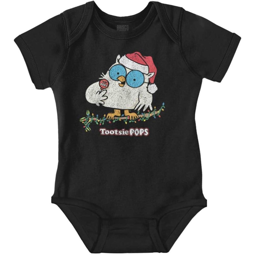 imageTootsie Mr Owl Christmas Santa Baby Romper Boys or GirlsBlack